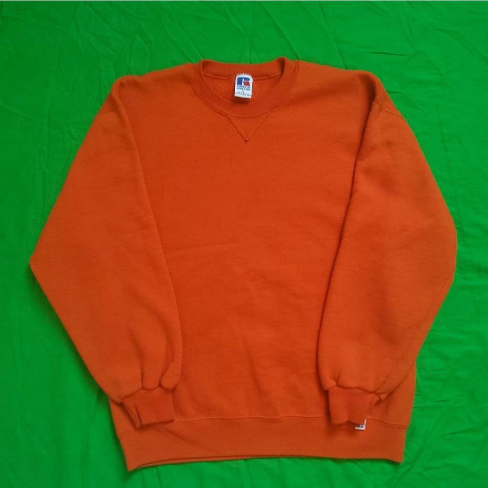 Vintage Russell Athletic Sweatshirt Orange - Large